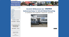Desktop Screenshot of cremer-autoverwertung.de