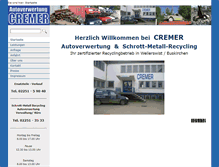 Tablet Screenshot of cremer-autoverwertung.de